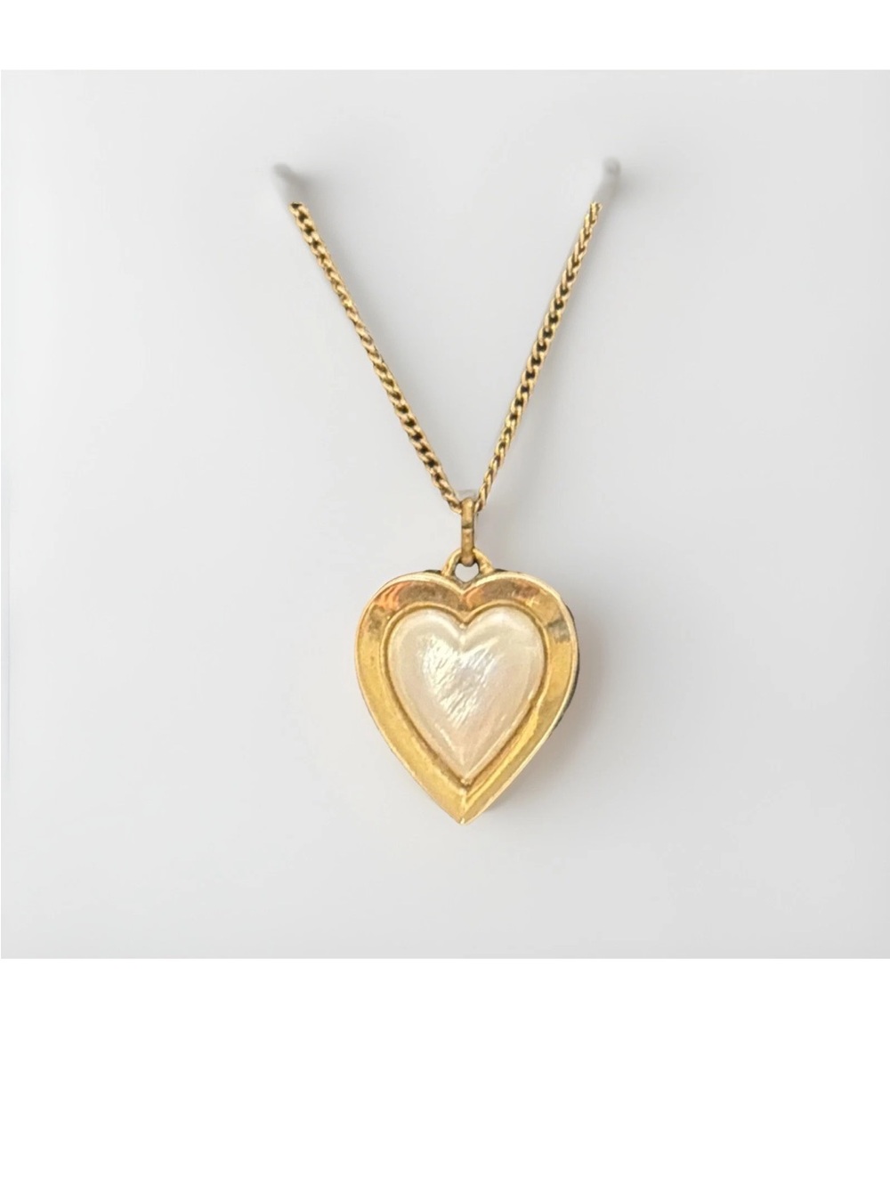 Crown Trifari Heart Necklace-Gold Tone